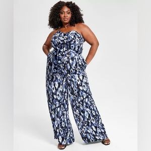 NINA PARKER Trendy Plus Size Strapless Jumpsuit Sz 16W